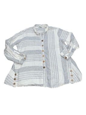EUC Linen Tunic, 1X Naby and White